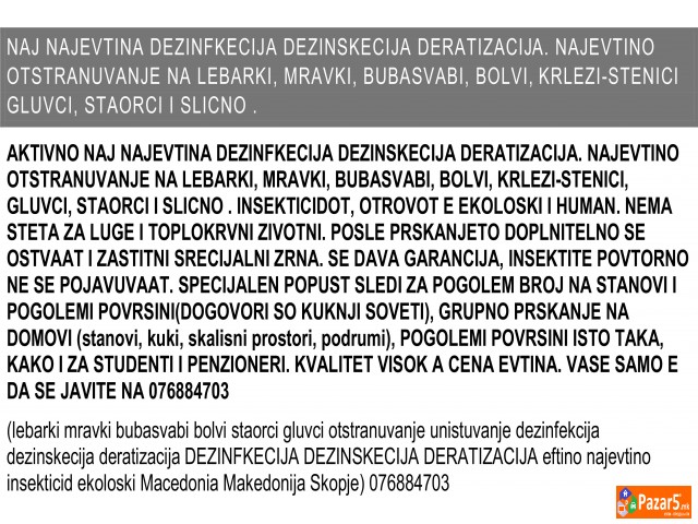 Dezinskecija Deratzacija Dezinfkecija Skopje Maced
