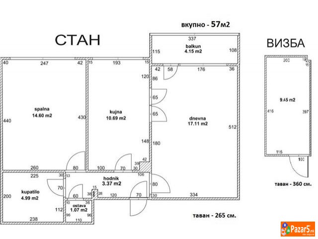 Стан на приземје во Кисела Вода – 57 м2