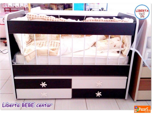 ***ЛИБЕРТА БЕБЕ ЦЕНТАР*** ДРВЕНО КРЕВЕТЧЕ + ДУШЕК 