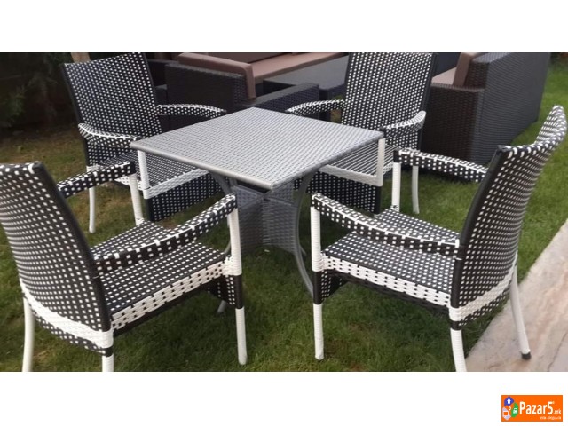 Bambus Rattan Garnituriii