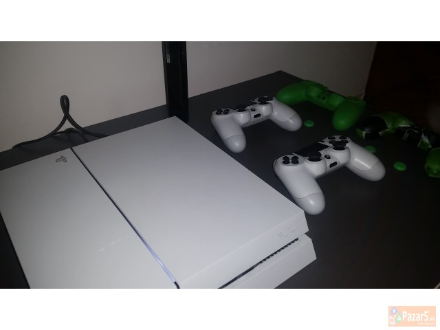 Ps4 White + 2 White Kontroleri + Kamera + >15 Igri
