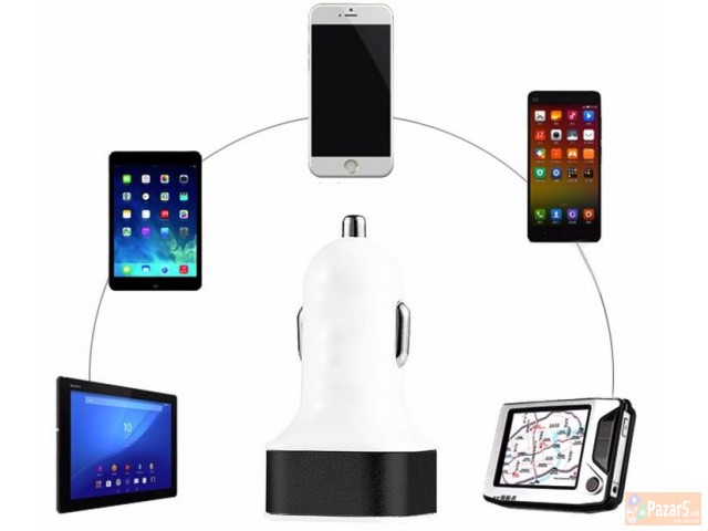 Универзален Usb полнач за во автомобил со 3 порти 