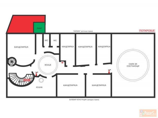 Se Iznajmuva Deloven Prostor 204m2 Nad Crven Krst