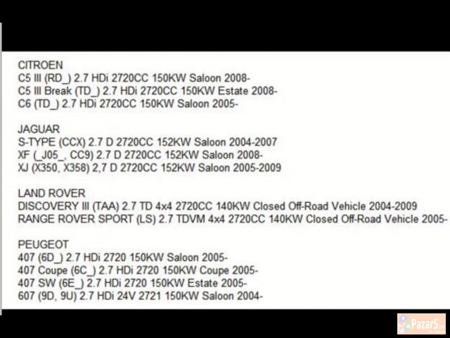 Egr Eger Ventili 2.7 Hdi V6