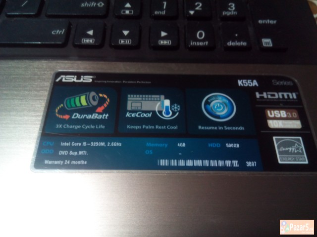 Ekstra I5 Asus K55a Kako Nov Bez Grebnatinka