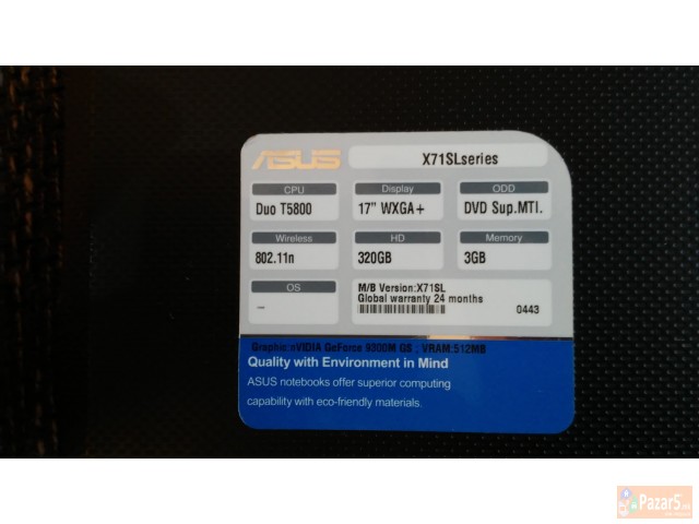 Laptop Asus 17" + ТОРБА