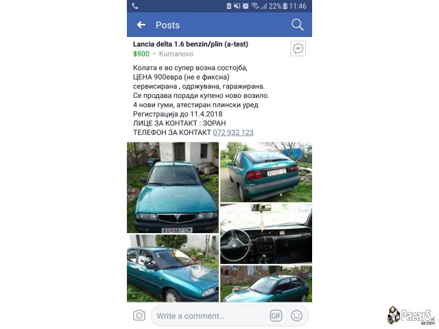 Lancia Delta 1.6 Benzin/plin (a-test)