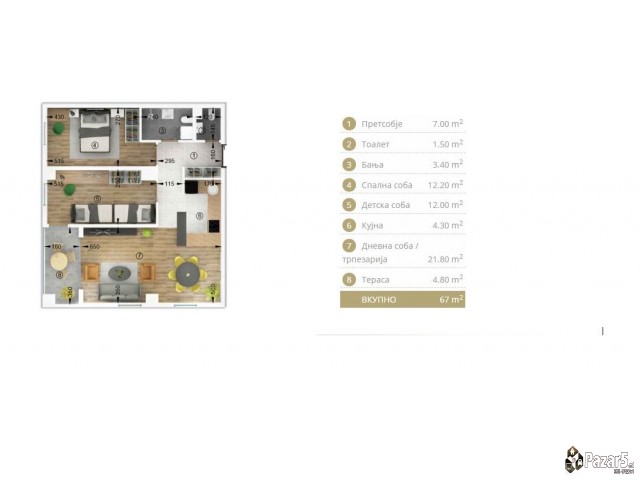 66м2 Стан во објект во изградба„Порта Аеродром“