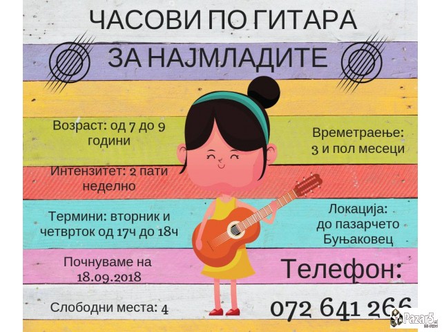 Часови по гитара со Гитара Пет - во нашите простор