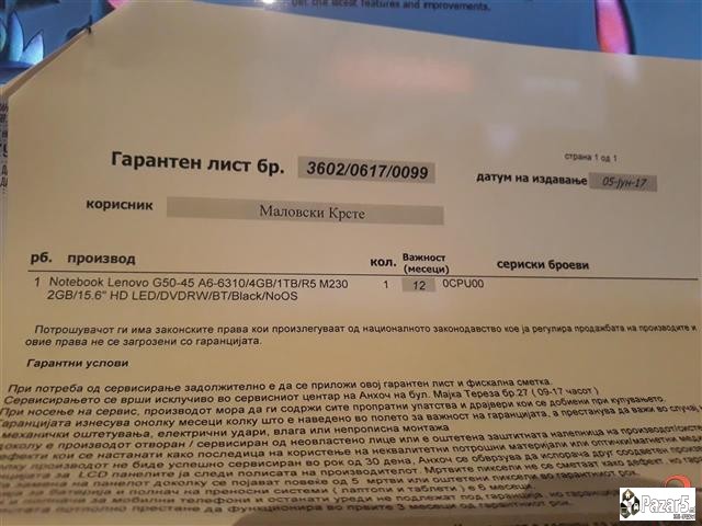 Notebook Lenovo G50-45 4gb Ram , 1tb Hdd