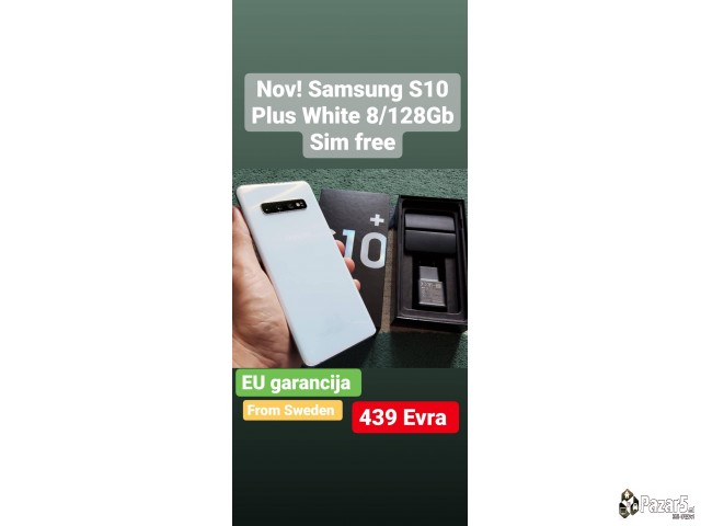 Nov! Neupotrebuvan Samsung S10 Plus White 8/128gb 