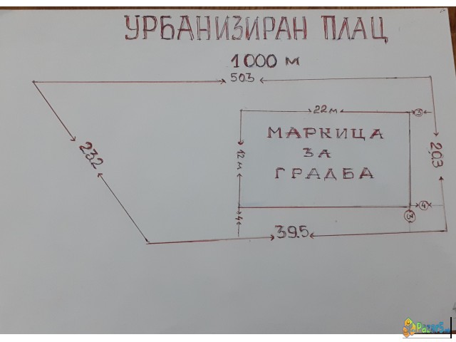 Prodavam Urbaniziran Plac  Od 1000 M