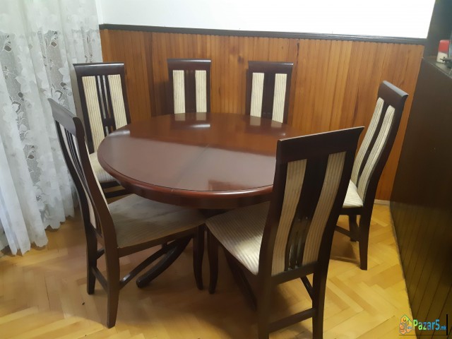 Трпезариска маса и столици, француски кревет